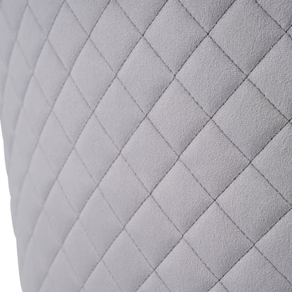 Eetkamerstoel – Stoel – Kuipstoel – Loungestoel – Zithoekstoel – Deluxe Grijze Velvet Bekleding – Diamantvormige Rugleuning – Zilveren Metalen Poten – Set van 2