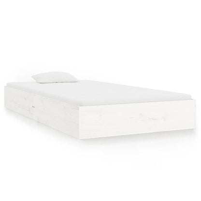 Contemporary White Wooden Bed Frame - 100x200cm Removable & Durable Solid Wood, High-Quality Easy Assembly, No Power Needed for Small Spaces, Bedroom Furniture, Minimalist Design, Durable Construction