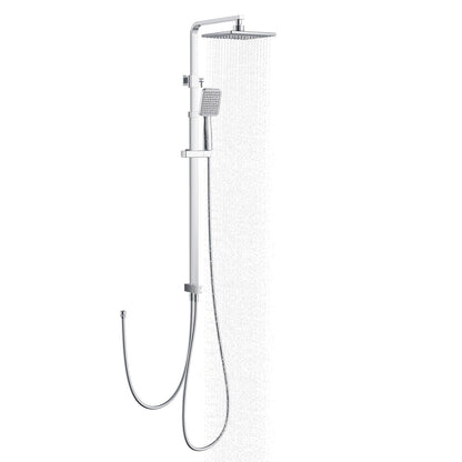 Modern 3-Function Thermostatic Shower System with Rainfall Shower Head & Handheld Spray - Wall-Mounted Square Design, Adjustable Temperature Control, No Batteries/Electrical Required, Easy Installation for Contemporary Bathro