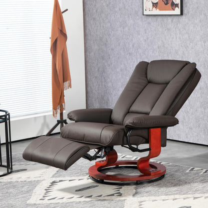 Relaxfauteuil – Draaifauteuil – Verstelbare Fauteuil – Lounge Fauteuil – Relaxstoel – 150 kg Max Belastbaar – Bruin Kunstleer & Stalen Frame