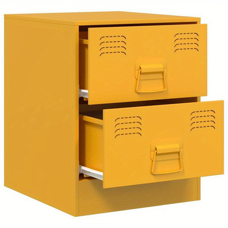 Nightstands 2pcs 34.5X39X44 Cm Steel Yellow