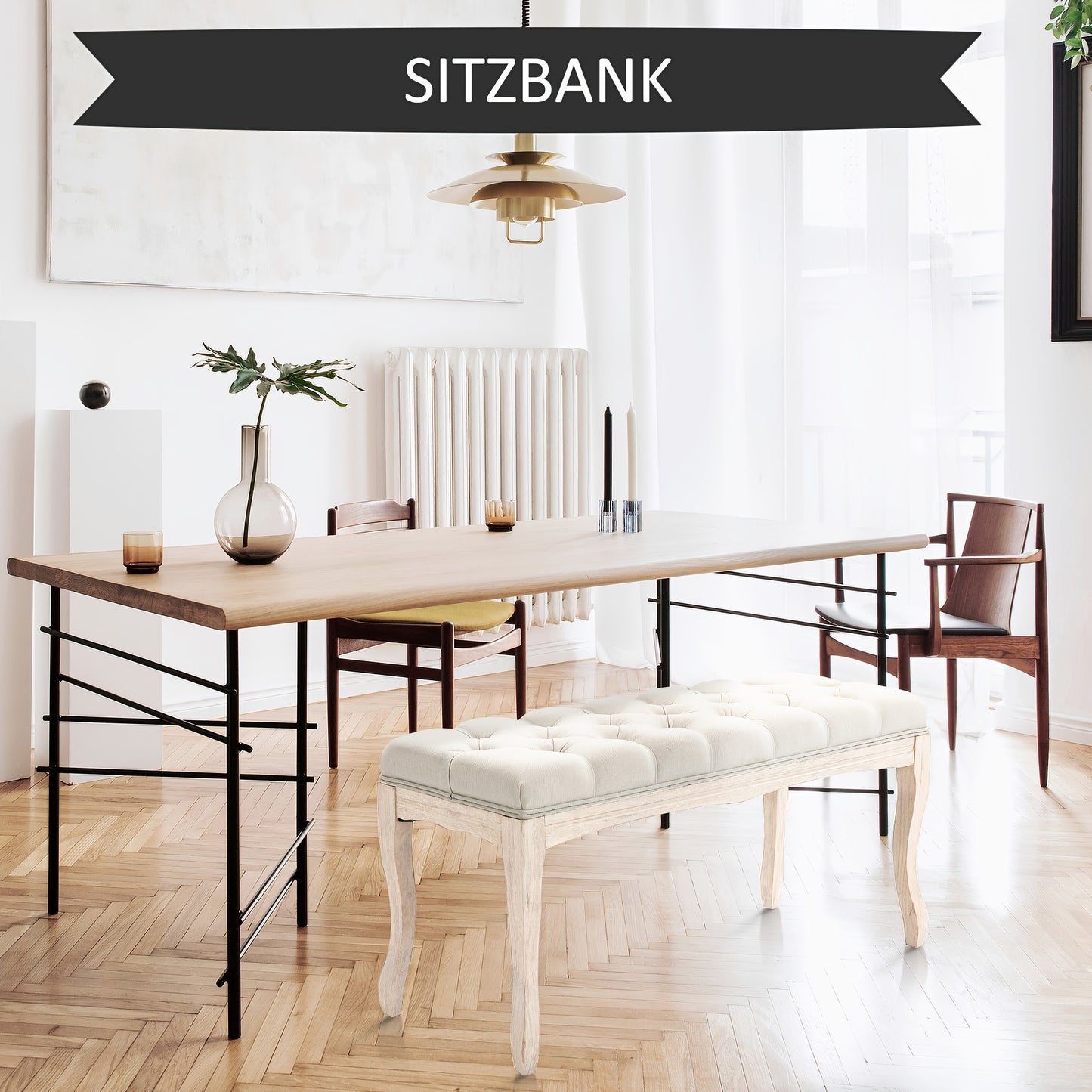 Poef – Zitzak – Hocker – Ottoman – Voetenbank – Wit – Duurzaam Bamboe – Comfortabel Katoenen Kussen