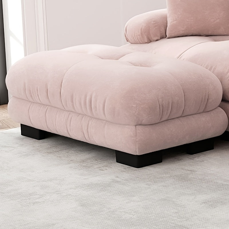 Hoekbank – Hoeksalon – Zithoek – Loungebank – Voetbank – Chenille – Katoen Vulling – Lichtgoud – Zacht & Compact