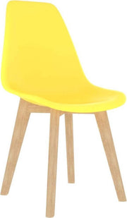 Eetkamerstoelen - 6 stuks - Kunststof - Geel Eetkamerstoelen - Keukenstoelen - Gel Stoelen - Houten Stoelen - Comfortabele Stoelen - Geel