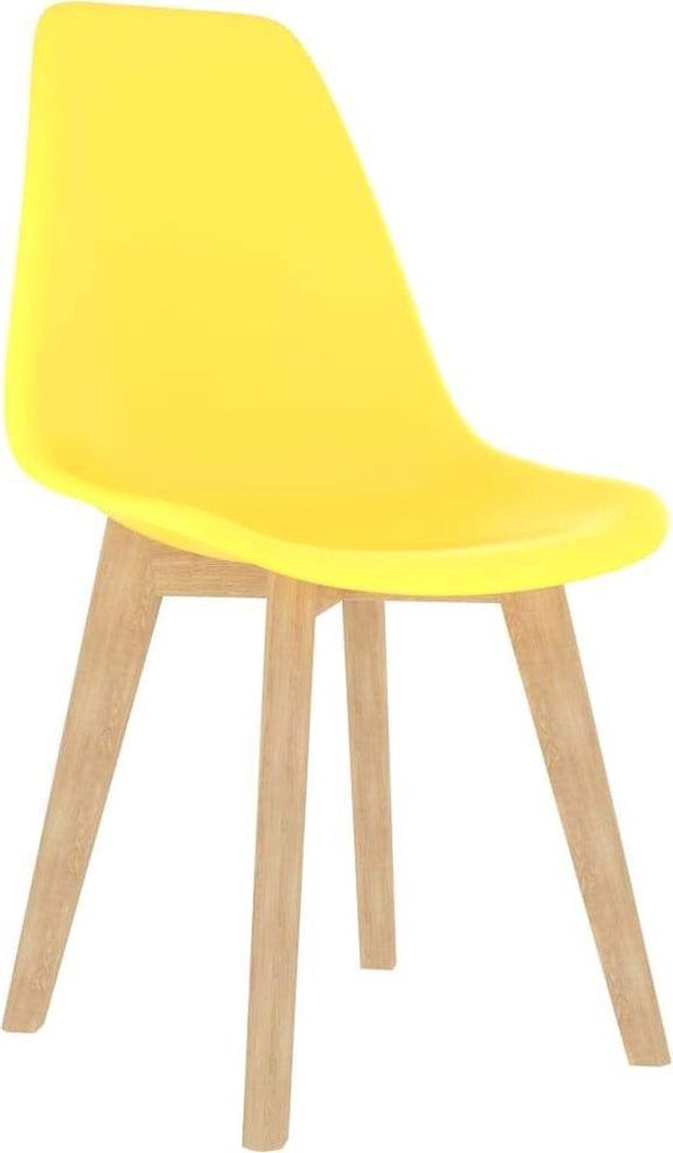 Eetkamerstoelen - 6 stuks - Kunststof - Geel Eetkamerstoelen - Keukenstoelen - Gel Stoelen - Houten Stoelen - Comfortabele Stoelen - Geel