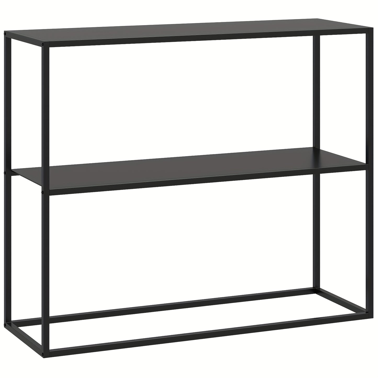 Sidetable – Wandtafel – Haltafel – Bijzettafel – Opbergrek – Met Stalen Frame – Anti-Kantel Bescherming – 90x30x75 cm