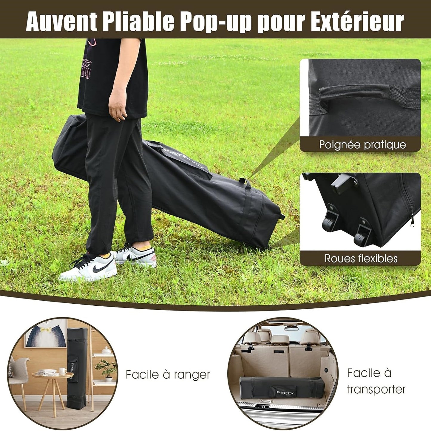 Overkapping – Partytent – Paviljoen – Tuin Tent – Buitentent – Dubbele Daklaag – Waterafstotend Silver Coated Oxford Stof