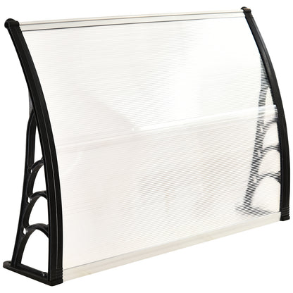 Voordeuroverkapping – Dakoverkapping – Deurkap – Overstek – Entreebescherming – Wit Frame – Polycarbonaat Dak – 75 x 100 cm – Schuin Ontwerp