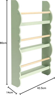 Kinderboekenkast - Wandrek met 3 Planken van Grenenhout E1 MDF - Reis naar het Bos - Kinderrek voor kinderkamer - Opbergen van Boeken - Boekenkast Kind