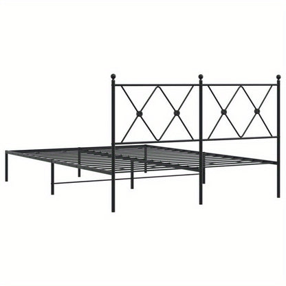 Metal Bed Frame with Headboard, 140X190 Cm