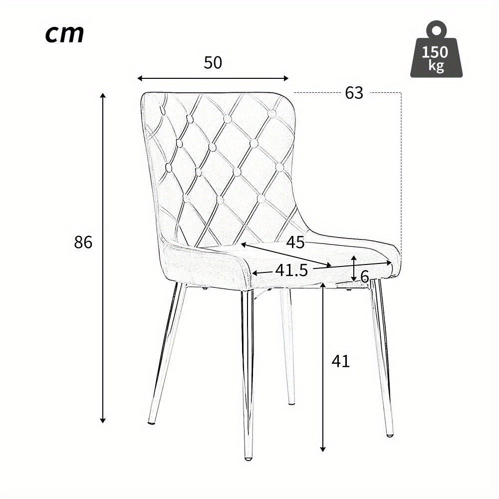 Eetkamerstoelen – Stoelen – Kuipstoelen – Keukenstoelen – Designstoelen – Donkergrijs – Velvet Bekleding – Metalen Zwarte Poten – Ergonomisch Komfort – Set van 2