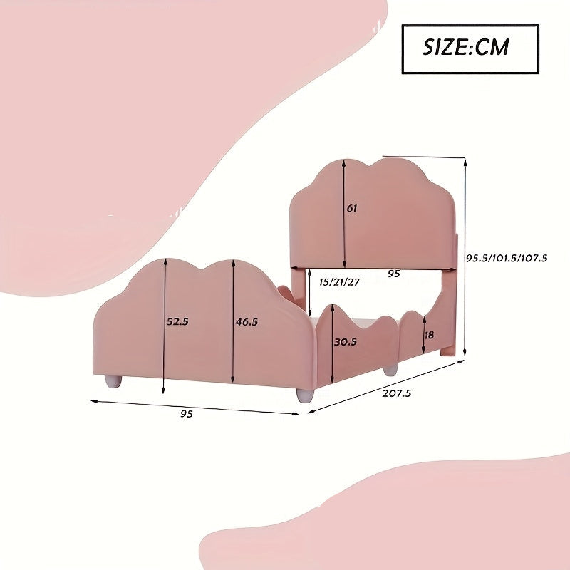 Bedframe – Eenpersoonsbed – Hoofdbord – Slaapbank – Bedbodem – Roze Kleur – Duurzaam Bamboe – Modern Design