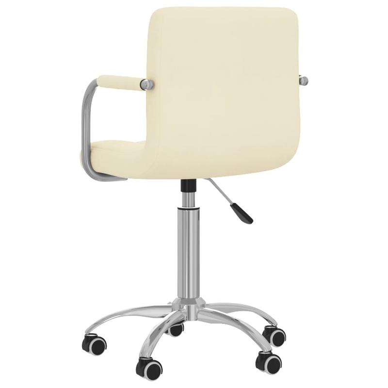 Swivel Office Chair in Cream Fabric – Stylish Design with 360° Rotation, Easy to Move with Wheels – Perfect for Home, Office, Bar, or Dining Room Use