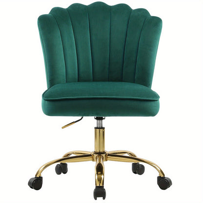 Velvet Bureaustoel – Draaistoel – Study Chair – Ergonomische Stoel – Werkstoel – Verstelbaar in Hoogte – Houten Onderstel – Zachte Roze Stoffering – Max 135kg Belastbaar