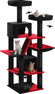 Krabpaal XXL - 180cm - Grote Kat - Meerdere niveaus - Condos - Pluche Bekleding