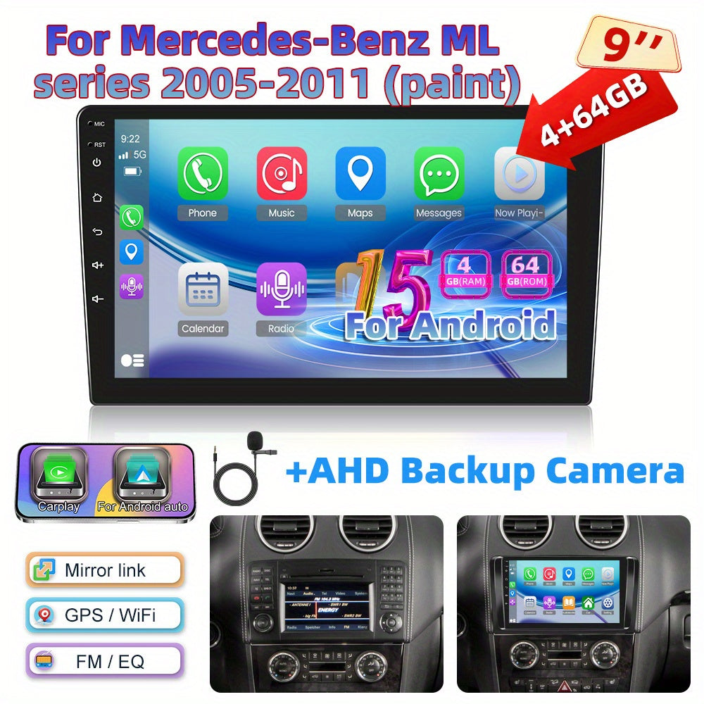 Autoradio – Autoradiosysteem – Auto Audio – Multimedia Radio – Android Radio – 9 Inch IPS Touchscreen – 4GB RAM 64GB Opslag – Draadloze CarPlay & AHD Achteruitrijcamera