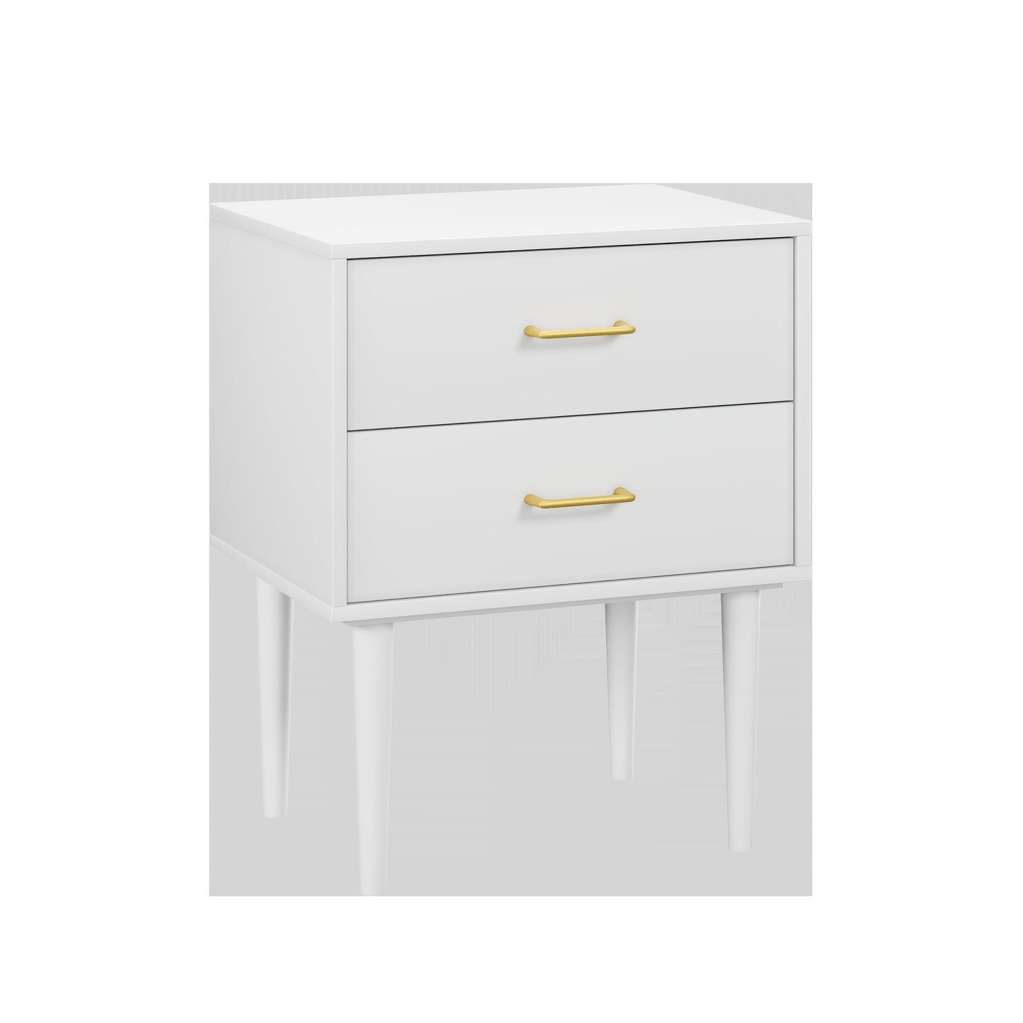 1pc White Modern Metal Nightstand with 2 Drawers - 68.58cm Tall Bedroom Storage Unit, Compact Space-Saving Design, Easy Assembly, No Electricity Needed, Perfect for Small Spaces, Nightstand for Bedroom, Decorative Nightstand,