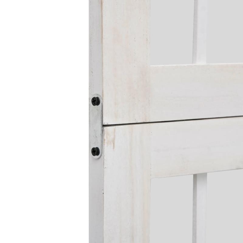 6pcs room divider, white, solid paulownia wood