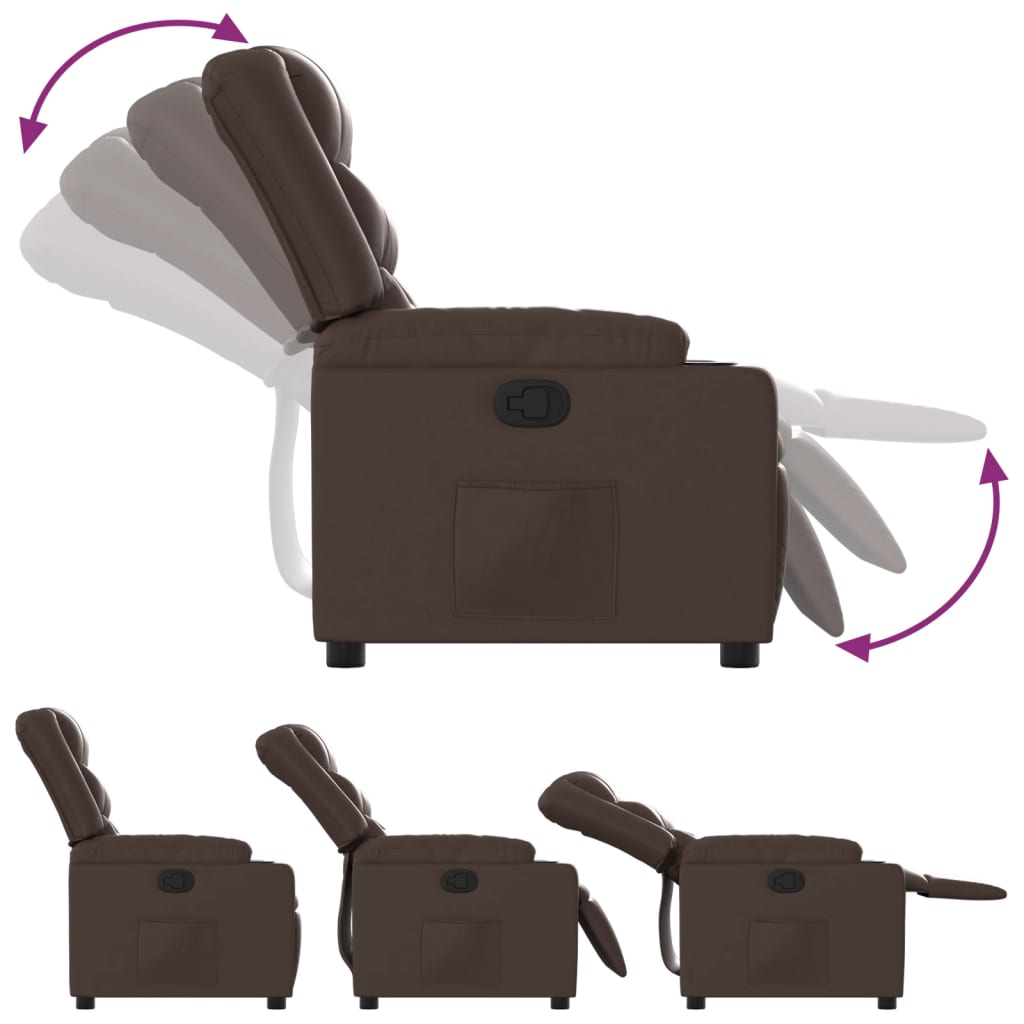 Relaxfauteuil – Verstelbare Stoel – Elektrische Fauteuil – Relaxstoel – Manueel Verstelbaar – Kunstleder Bekleding – 135 Graden Kantelbaar