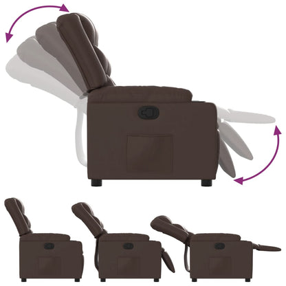 Elektrische Relaxstoel – Relaxfauteuil – Fauteuil – Elektrische Stoel – Verstelbare TV-Stoel – Elektrisch Verstelbaar Tot 135 Graden – Imitatieleer Bruin