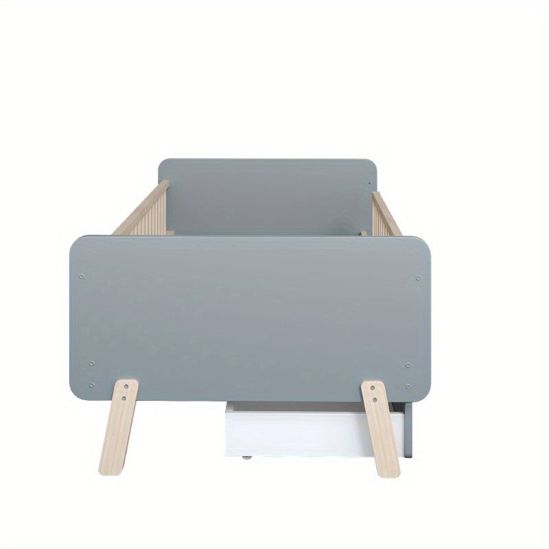Eenpersoonsbed – 1-Persoonsbed – Stapelbed – Kinderbed – Ledikant – Metaal Frame – Stoffen Hoofdbord – 140x200 cm – Max 300 kg Belastbaar