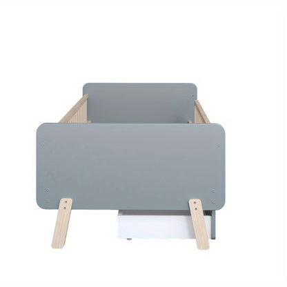 Eenpersoonsbed – 1-Persoonsbed – Stapelbed – Kinderbed – Ledikant – Metaal Frame – Stoffen Hoofdbord – 140x200 cm – Max 300 kg Belastbaar