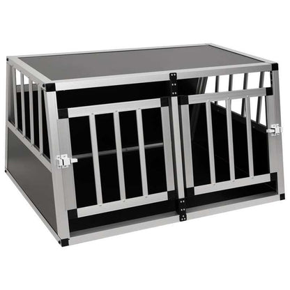 Hondenkennel – Hondenkooi – Hondenhok – Buitenkennel – Hondenbench – Dubbeldeurs – Duurzaam Aluminium & Hout – 89x69x50 cm