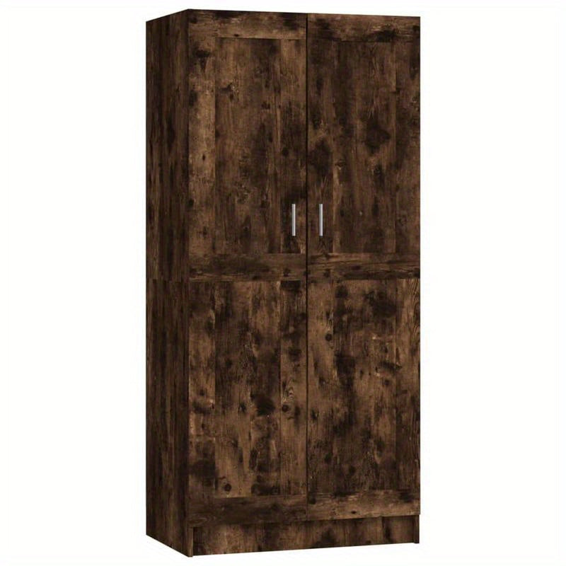 Kledingkast – Garderobekast – Opbergkast – Slaapkamerkast – Rook Eiken – Wandmontage – Hoogwaardig Hout – Compact Ontwerp 82,5x51,5x180 cm