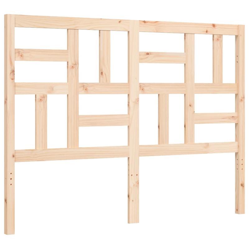 Full/Double Bed Frame with Headboard - Heavy-Duty Solid Pine Wood Construction, Easy Assembly, Modern Platform Bed Frame for Bedroom - Sturdy Furniture for Couples & Families, Contemporary Style, Natural Finish