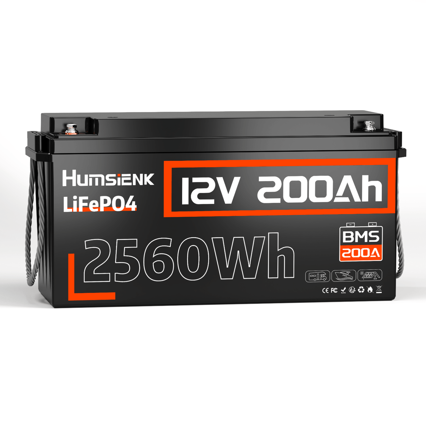 LiFePO4 Accu – Lithium Batterij – Energie Accu – Solar Accu – 12V - 200Ah - Camper Accu – Hoge Capaciteit 2560Wh – Ingebouwd 200A BMS