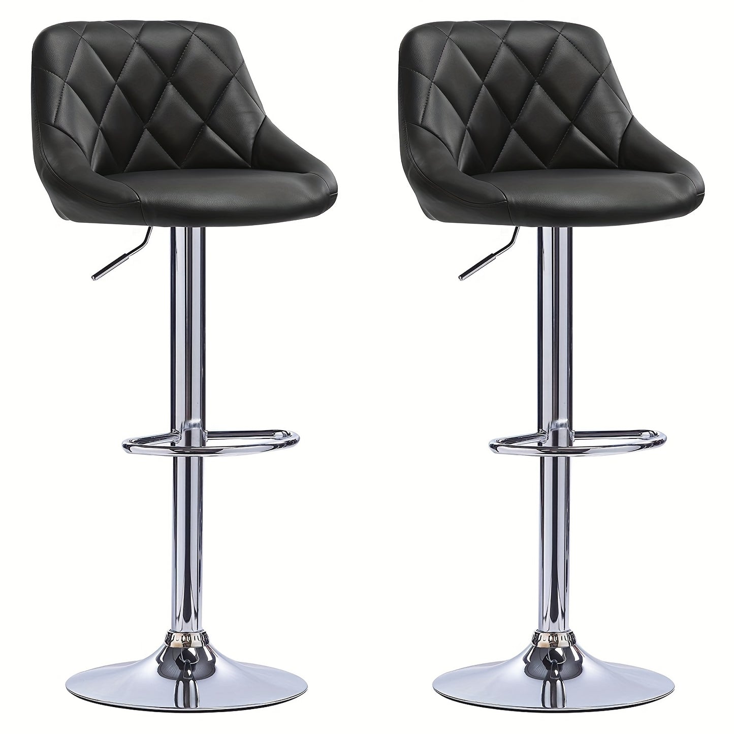 Barkrukken – Barstoelen – Krukken – Hoge Stoelen – Draaistoelen – Set Van 4 – PU Kunstleer – Verstelbare Zithoogte 85-105 cm