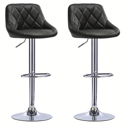 Barkrukken – Barstoelen – Krukken – Hoge Stoelen – Draaistoelen – Set Van 4 – PU Kunstleer – Verstelbare Zithoogte 85-105 cm