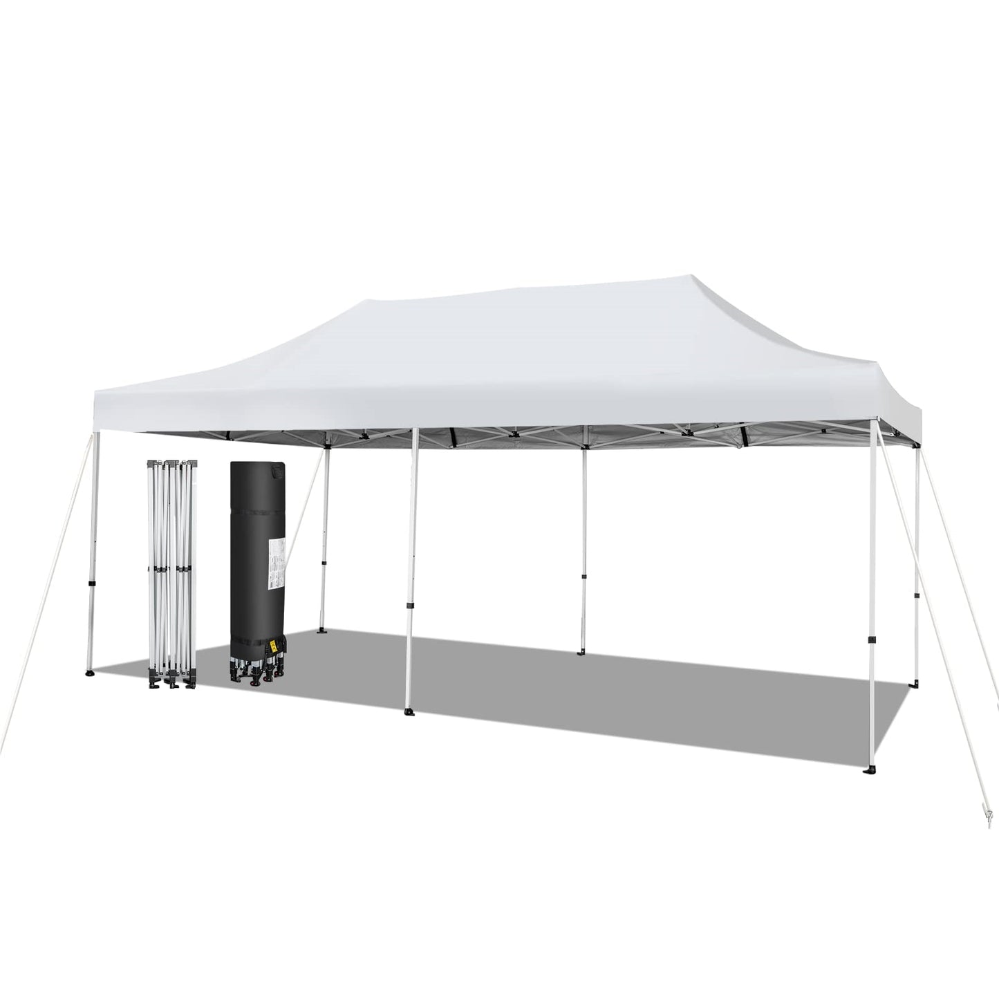 Vouwpaviljoen – Partytent – Tuinpaviljoen – Prieel – Tent – Wit – UV Bescherming SPF 50+ – Waterdicht & Stevig Met Wielen