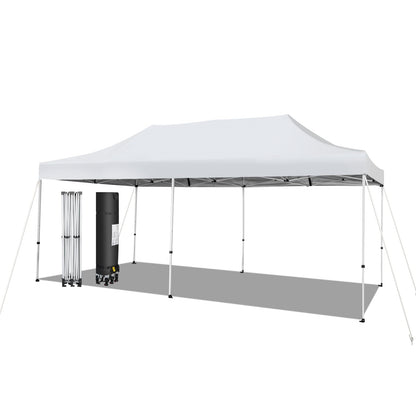 Vouwpaviljoen – Partytent – Tuinpaviljoen – Prieel – Tent – Wit – UV Bescherming SPF 50+ – Waterdicht & Stevig Met Wielen