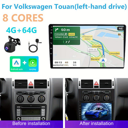 Autoradio Volkswagen Touan – Auto Multimedia Speler – Inbouw Radio – Navigatiesysteem – Bluetooth Autoradio – 10,1 Inch Touchscreen – 8-Core Processor & Draadloos CarPlay