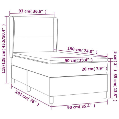 Boxspringbed – Bed – Slaapbed – Ledikant – Slaapbank – Zwart – 90x190 cm – Stevig Hardhout Frame – Geen Montage Nodig