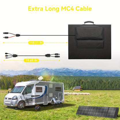 Draagbaar Zonnepaneel – Solar Panel – Opvouwbaar Zonnepaneel – Zonne-energie Kit – Offgrid Stroomvoorziening – 300W – Hoog Vermogen – Lichtgewicht & Weerbestendig