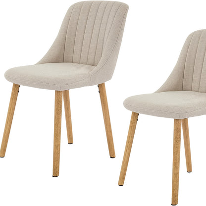 Eetkamerstoelen Set – Stoelen – Dining Chairs – Zitstoelen – Woonkamerstoelen – Beige Kleur – Comfortabele Zitting – Compact Design
