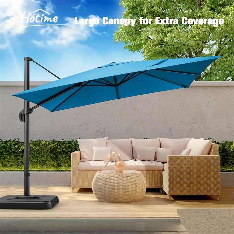 Buitenparasol – Terrasparasol – Tuinparasol – Zweefparasol – 3×3 Meter – Verstelbare Hoogte – Draaibaar 360° - Beige