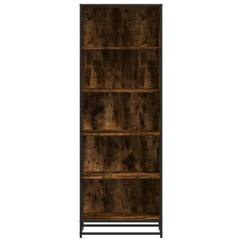Boekenkast – Vakkenkast – Opbergkast – Wandkast – Boekplank – Handgemaakt – Gerookt Eikenhout – 60x35x170,5 cm – Met Slot – Metaalframe
