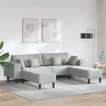 Bankstel – Sofa – Velvetbank – 2-3 Zitsbank – Bank Met Ottoman – Zachte Velvet Bekleding – Stevig Houten Frame