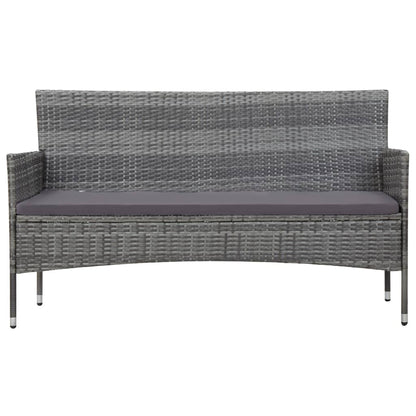 Loungebankset – loungeset – tuinmeubelset – hoekbank – tuinbank – Poly Rattan – Inclusief Dikke Kussens – Stevig Gepoedercoat Stalen Frame – Grijs