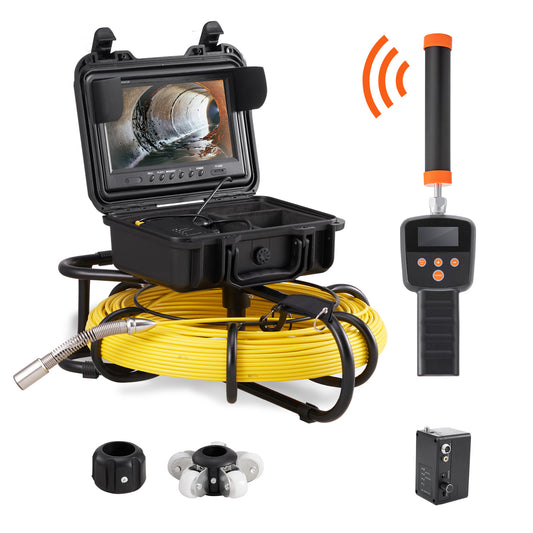 Rioolcamera – Inspectiecamera – Endoscoop – Buisinspectiecamera – Afvoercamera – 91,5 Meter Kabel – 9 Inch 720p Scherm – 512Hz Sonde