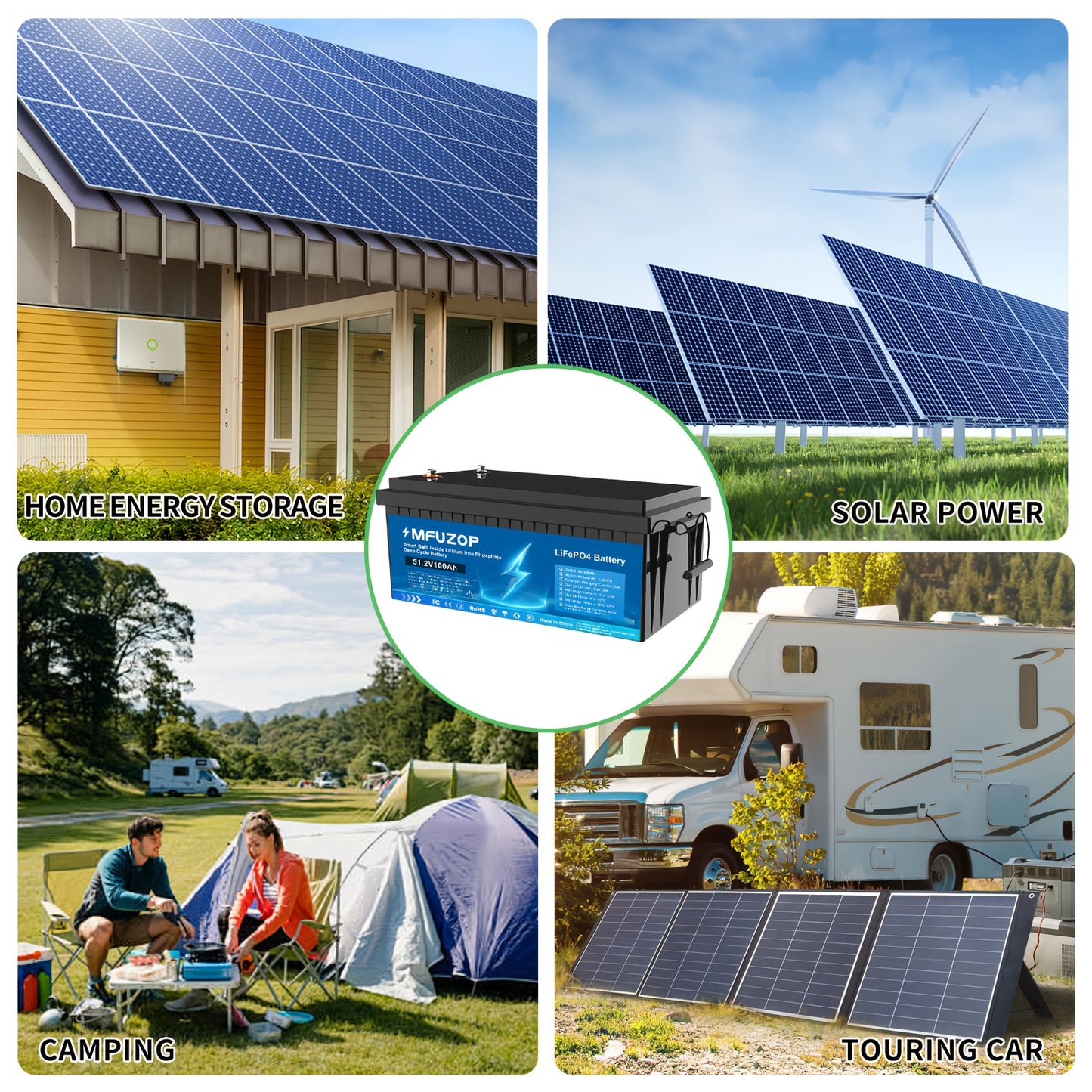 LiFePO4 Accu – Lithium Batterij – Zonne-energie Accu – Camper Accu – Deep Cycle Accu – 48V 100Ah Capaciteit – 15000+ Levensduur Cycli
