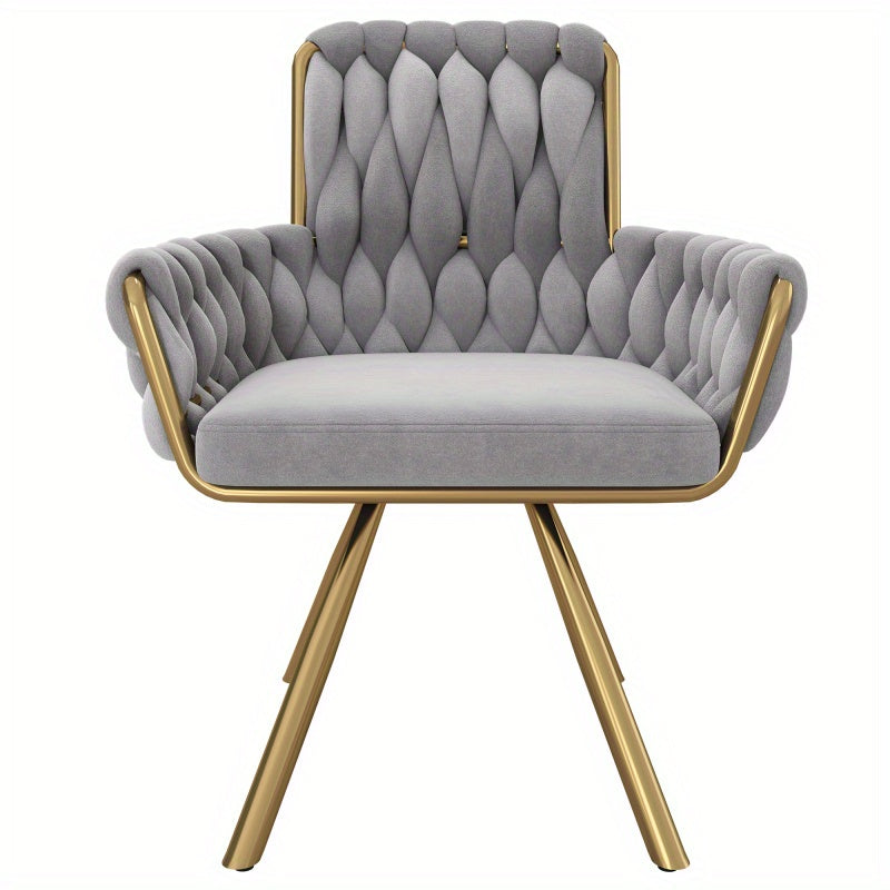 Schommelstoel – Relaxstoel – Fauteuil – Voedingsstoel – Loungestoel – Velvet Grijs – Set Van 4 – Met Metalen Poten – Comfortabele Zitting