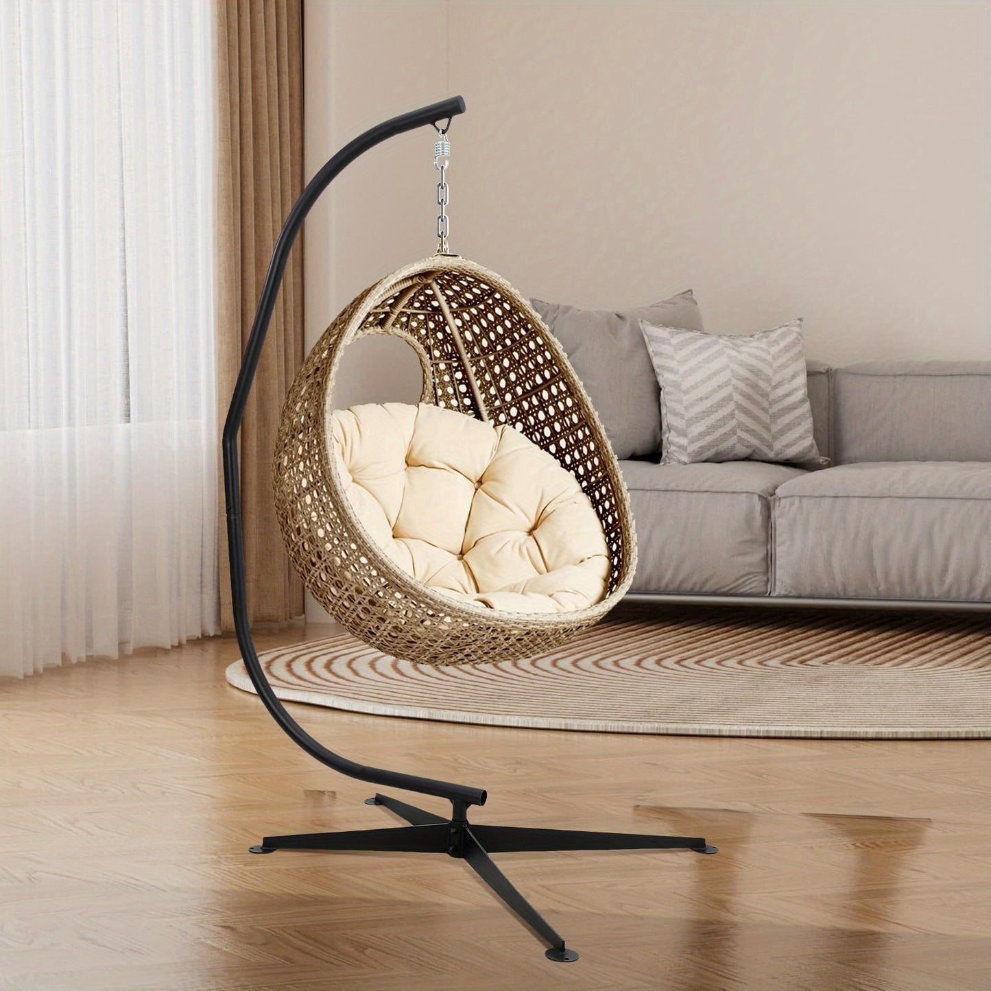 Hangmatstandaard – Hangmat Frame – Tuinstandaard – Hangstoel Standaard – Metalen Onderstel – 360° Draaibare Voet – Weerbestendig & Hoge Draagkracht tot 150 kg