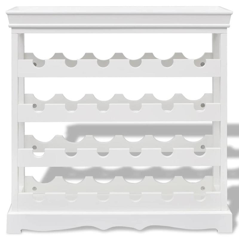 Wijnkast – Wijnrek – Wijnopberger – Drankkast – Flessenrek – Metaal – Wit – 57 Flessen – Muurbeugel – Compact & Stevig