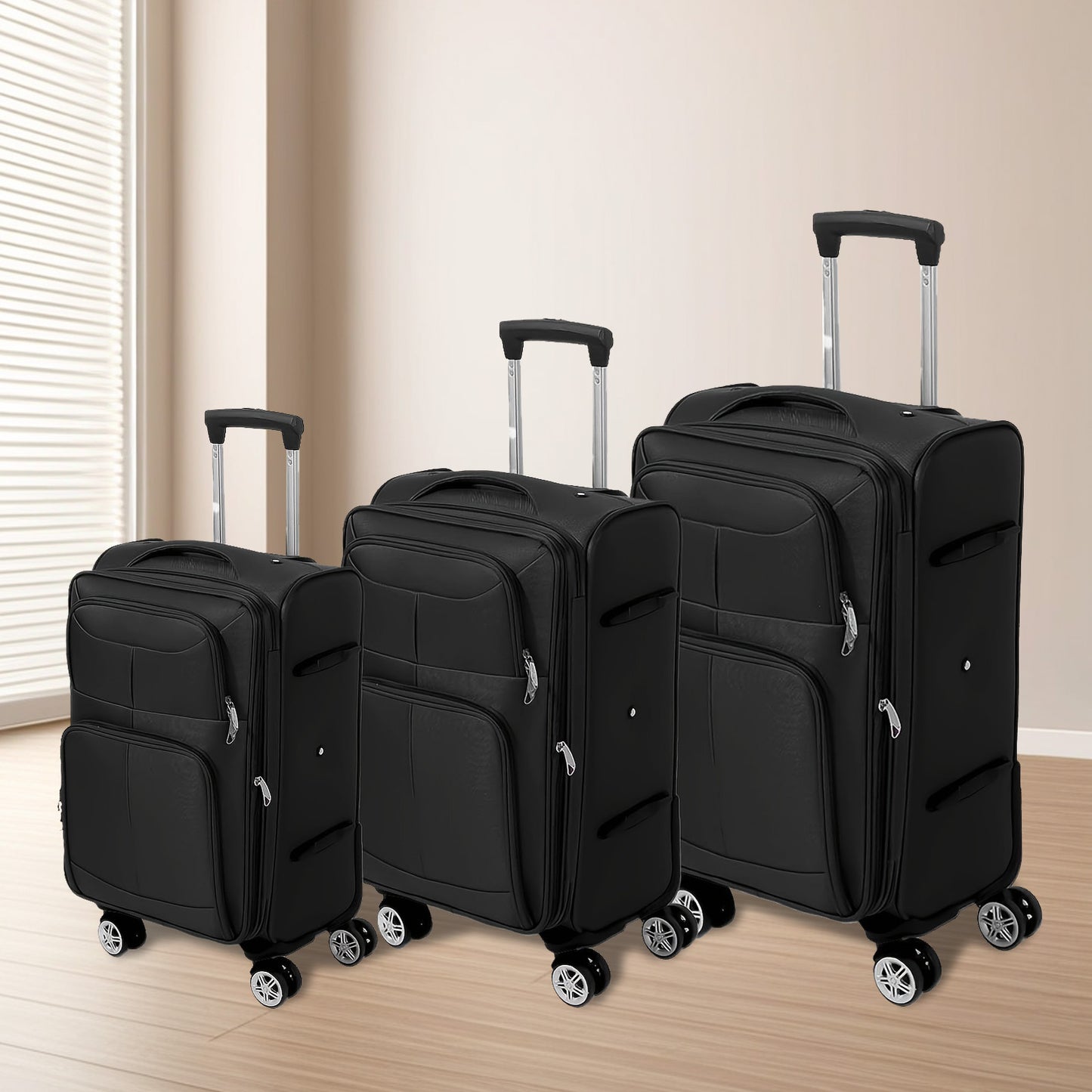 Kofferset – Bagageset – Reiskoffers – Trolleyset – Spinnerkoffers – 3-Delig – Krasbestendig Oxford – Lichtgewicht Met 360° Draaibare Wielen