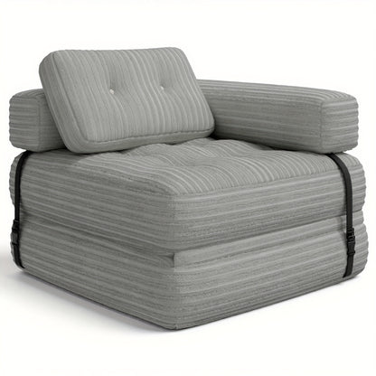 2-in-1 Fauteuil met Relaxfunctie – Recliner Stoel – Lounge Stoel – Zithoek Sofa – Relaxbank – L-vormige Rugleuning – Antislip Onderkant – Comfortabele Kussens – Lichtgrijs