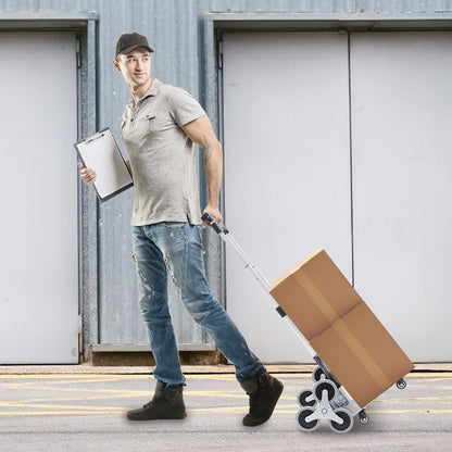 Traploperkar – Trapklimkar – Steekwagen – Transportkar – Transporttrolley – Aluminium – Verstelbare Handgreep – Inklapbaar Design
